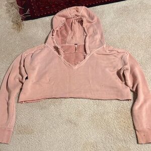 Free People Blush Cropped Hoodie